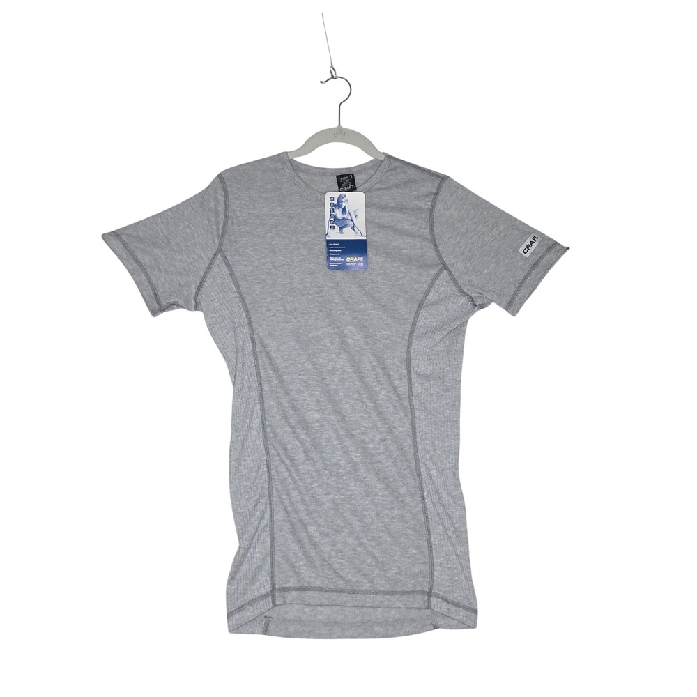 Craft Scandinavia NWT Base Layer Gray Ribbed Short Sleeve ActiveShirt Large USA